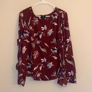 Mossimo Fall Leaf Print Top SZ XL